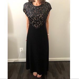 Black Cartise formal velvet gown